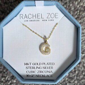 Rachel Zoe Letter "G" Necklace, Sterling SilverCubic Zirconia, Size: 0.6X0.6in